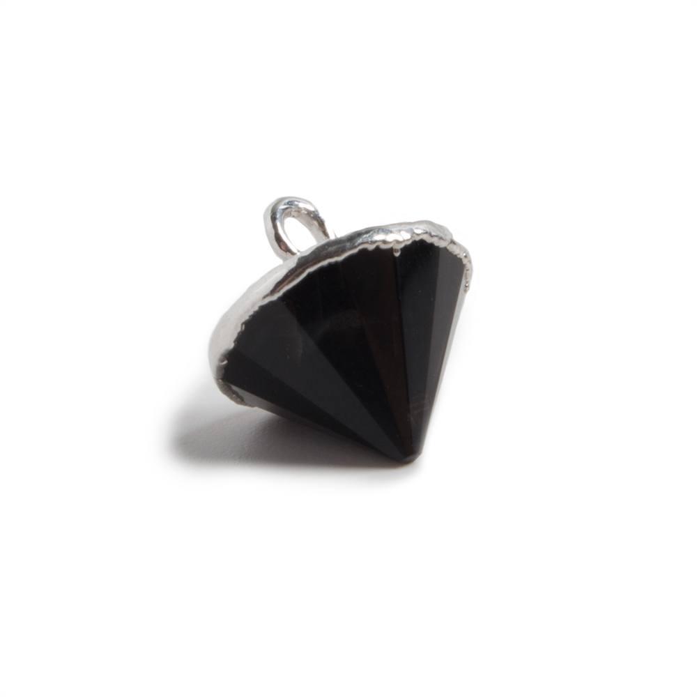 Silver Leafed Black Onyx Pendulum Pendant 1 piece - The Bead Traders