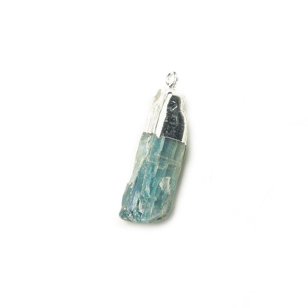 Silver Leafed Blue Kyanite Natural Crystal Pendant 1 piece - The Bead Traders