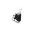 Silver Leafed Brown Green Tourmaline Slice Pendant 12x10mm average - The Bead Traders