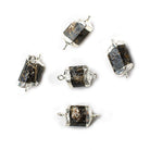 Silver Leafed Brown Tourmaline Connector 1 focal bead 13x12mm average - The Bead Traders