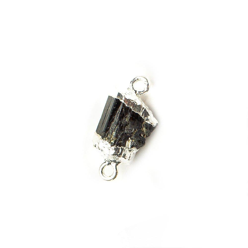Silver Leafed Brown Tourmaline Natural Crystal Connector 1 piece 20x9mm average size - The Bead Traders