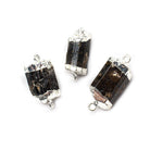 Silver Leafed Brown Tourmaline Natural Crystal Connector 1 piece 27x12mm average size - The Bead Traders