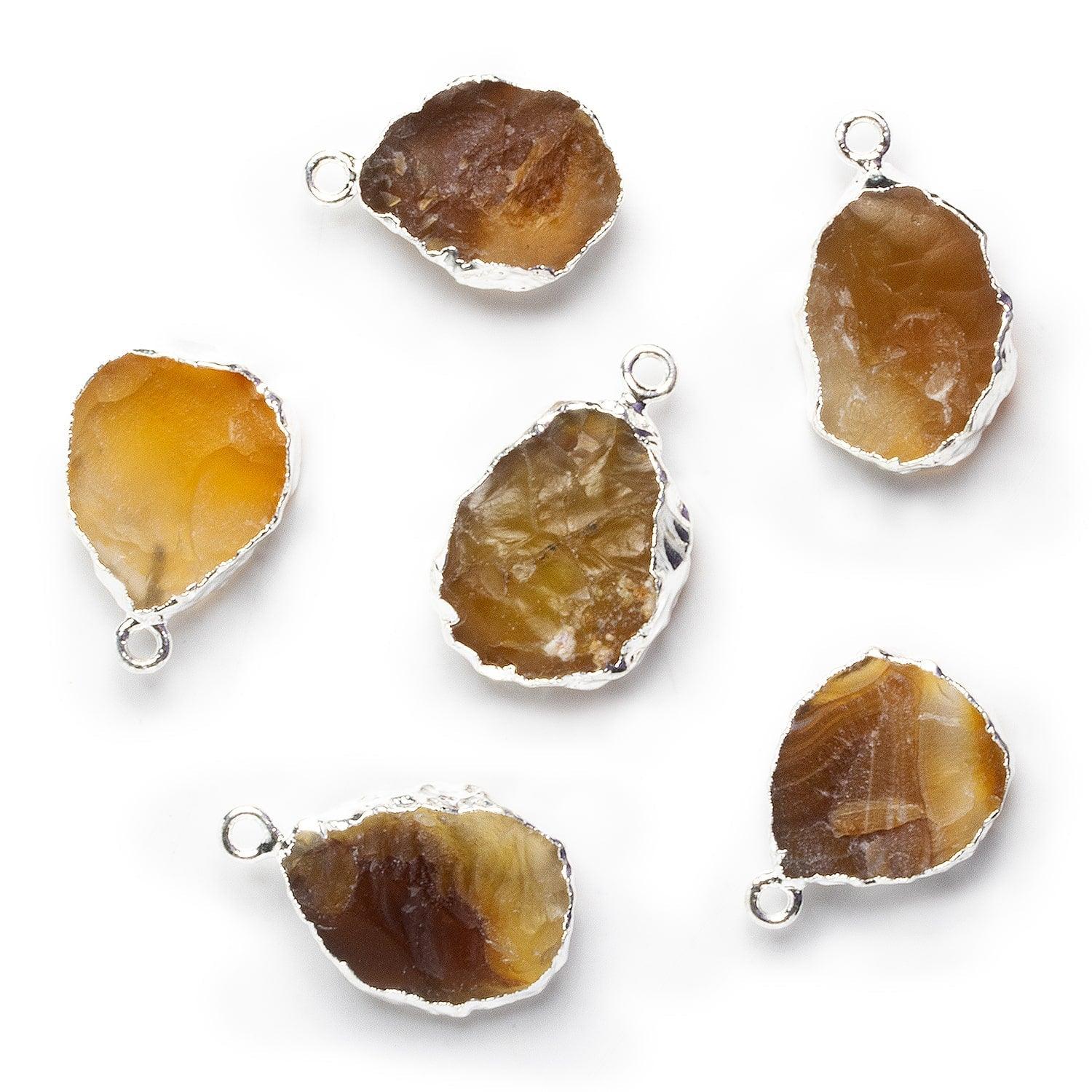 Silver Leafed Chalcedon Hammer Faceted Pendant 1 Bead - The Bead Traders