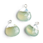 Silver Leafed Chalcedony Heart Pendants - Lot of 3 - The Bead Traders