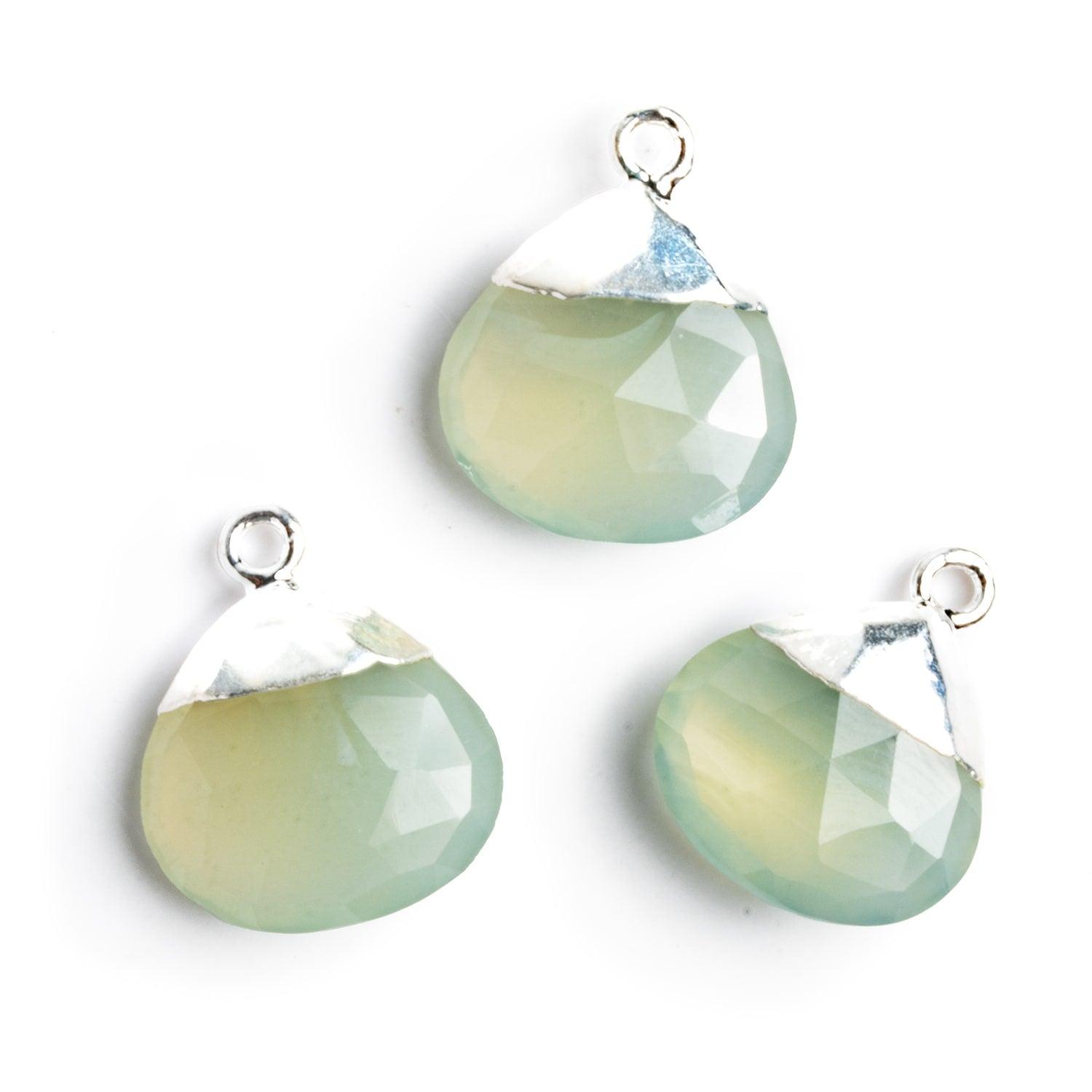 Silver Leafed Chalcedony Heart Pendants - Lot of 3 - The Bead Traders
