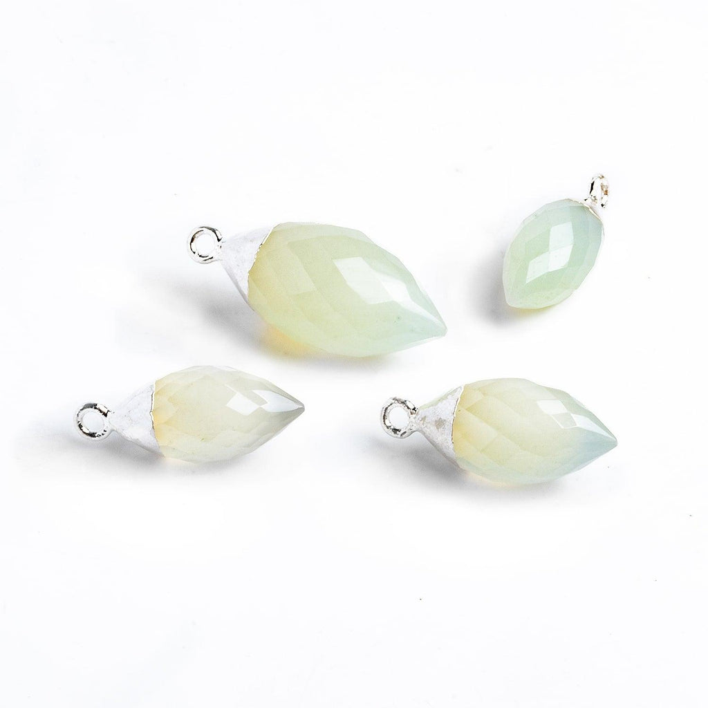 Silver Leafed Chalcedony Marquise Pendants - Lot of 4 - The Bead Traders