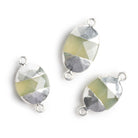 Silver Leafed Chalcedony Oval Connector 1 Bead - The Bead Traders