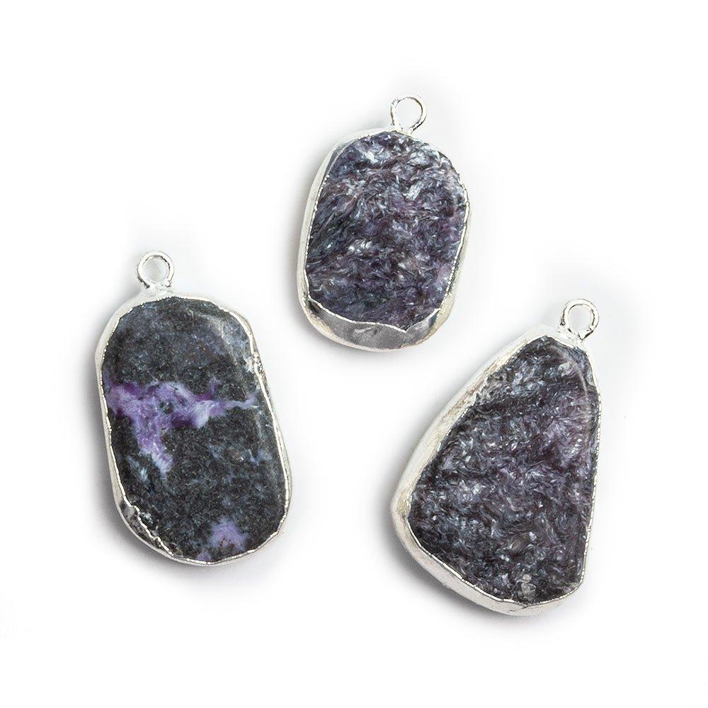 Silver Leafed Charoite Focal Pendant - The Bead Traders