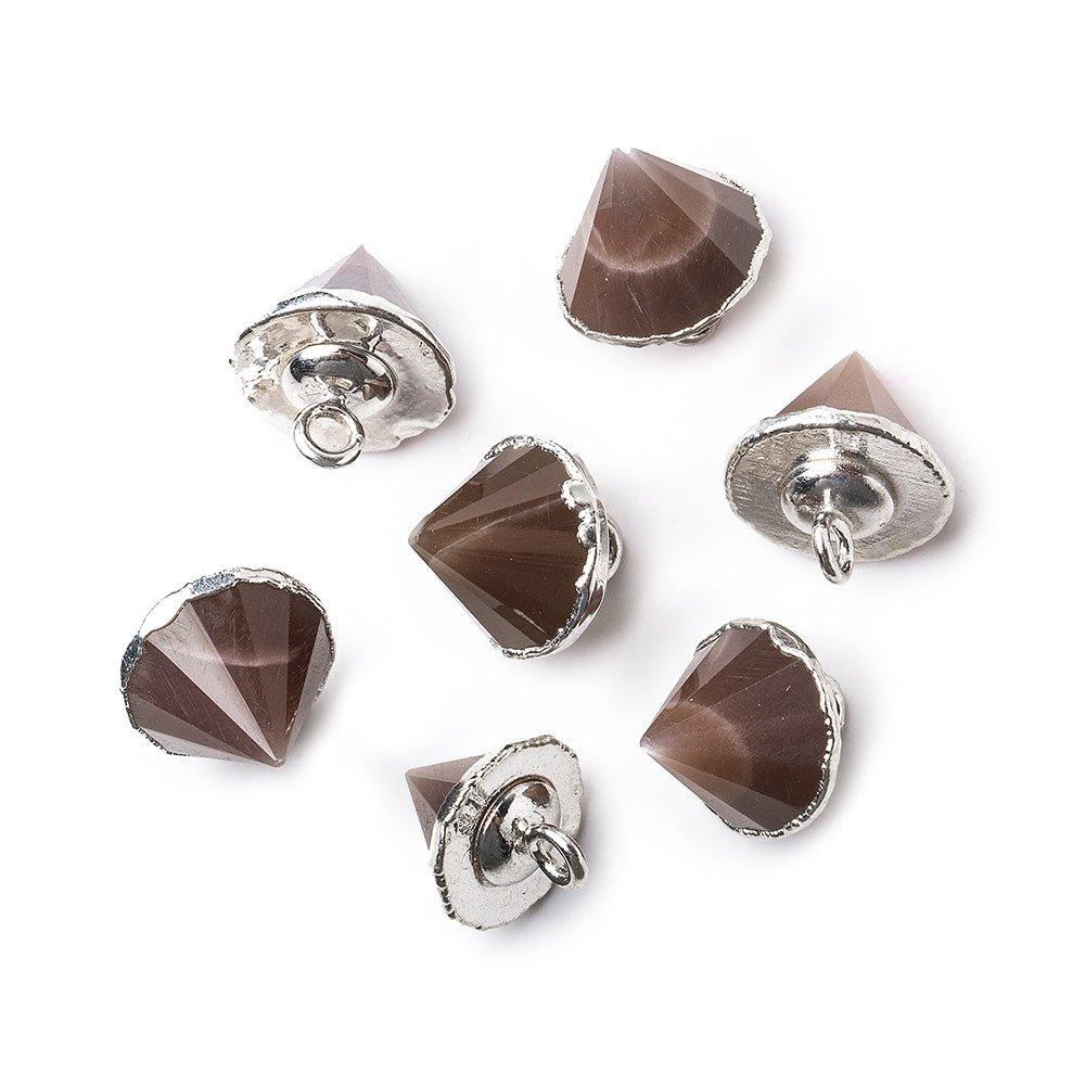 Silver Leafed Chocolate Moonstone Pendulum Pendant 1 piece - The Bead Traders
