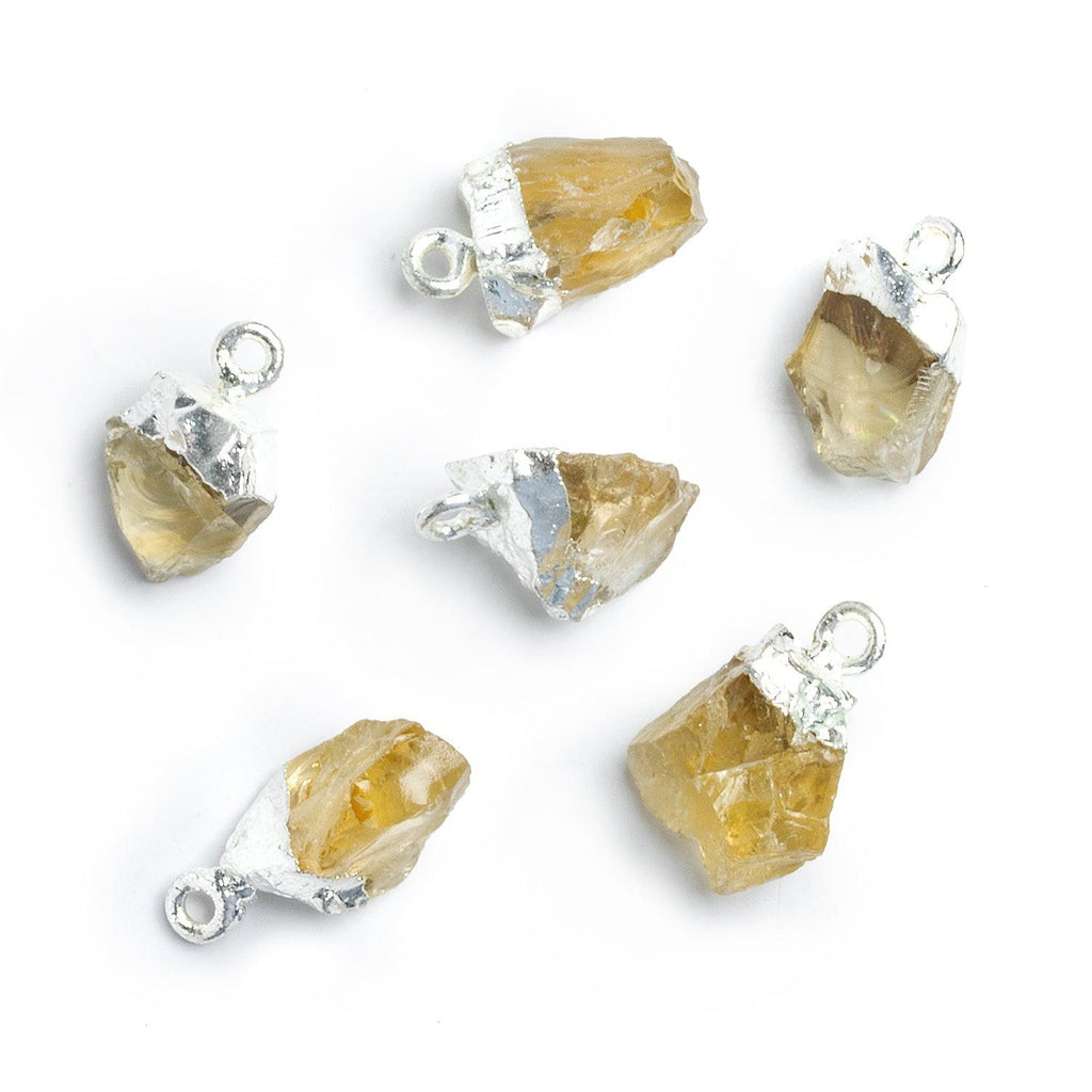 Silver Leafed Citrine Natural Crystal Pendant 1 Piece - The Bead Traders