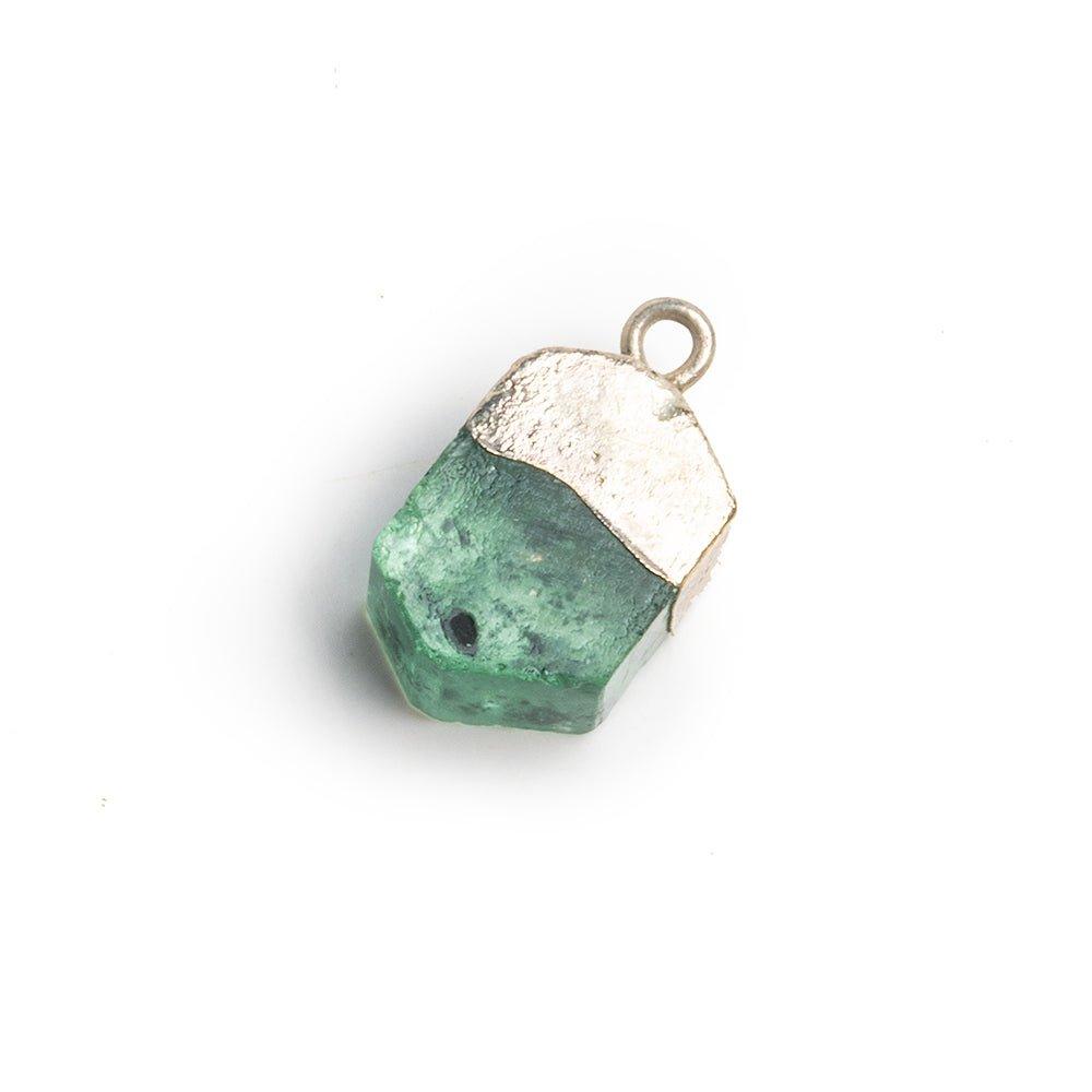 Silver Leafed Columbian Emerald Pendant 1 Piece - The Bead Traders