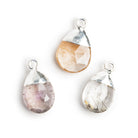 Silver Leafed Copper Rutilated Quartz Pear Pendant 1 Bead - The Bead Traders
