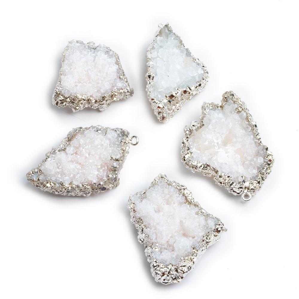 Silver Leafed Drusy Pendant 1 Piece - The Bead Traders