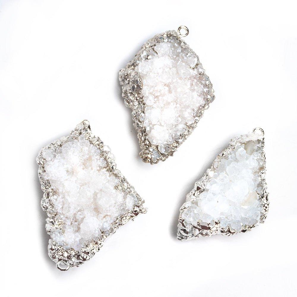Silver Leafed Drusy Pendant 1 Piece - The Bead Traders