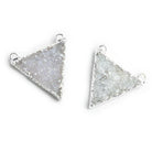 Silver Leafed Drusy Triangle Connector 1 Piece - The Bead Traders