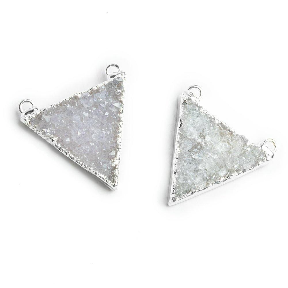 Silver Leafed Drusy Triangle Connector 1 Piece - The Bead Traders