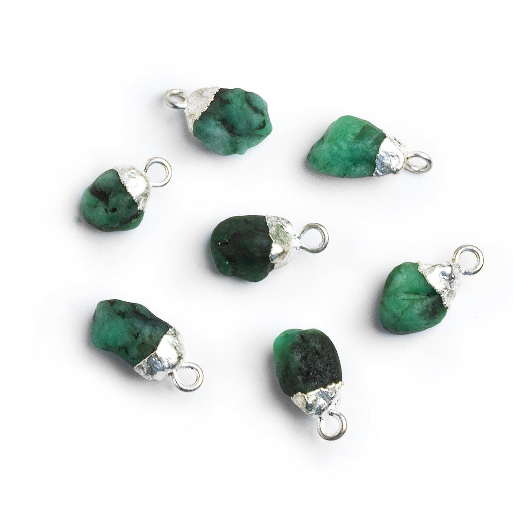 Silver Leafed Emerald Natural Crystal Pendant 1 Piece - The Bead Traders