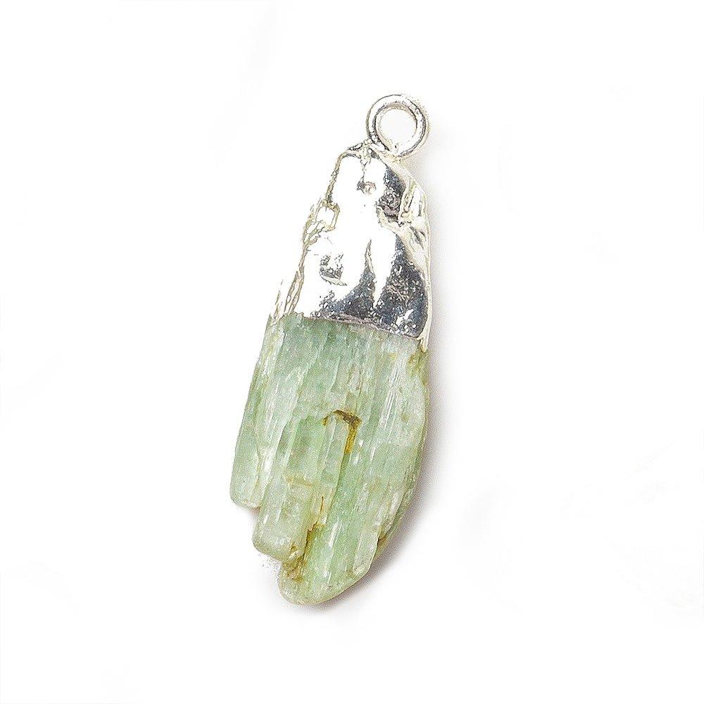 Silver Leafed Green Kyanite Natural Crystal Pendant 1 piece - The Bead Traders