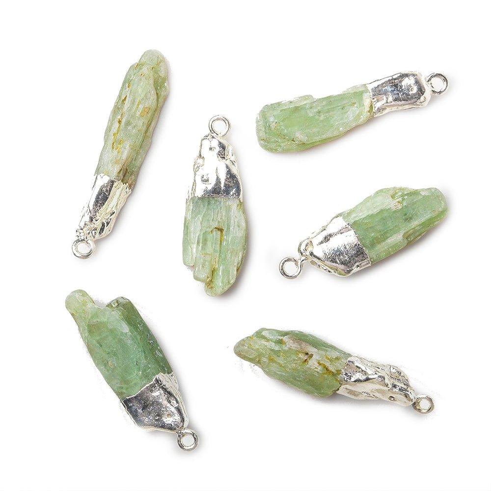 Silver Leafed Green Kyanite Natural Crystal Pendant 1 piece - The Bead Traders