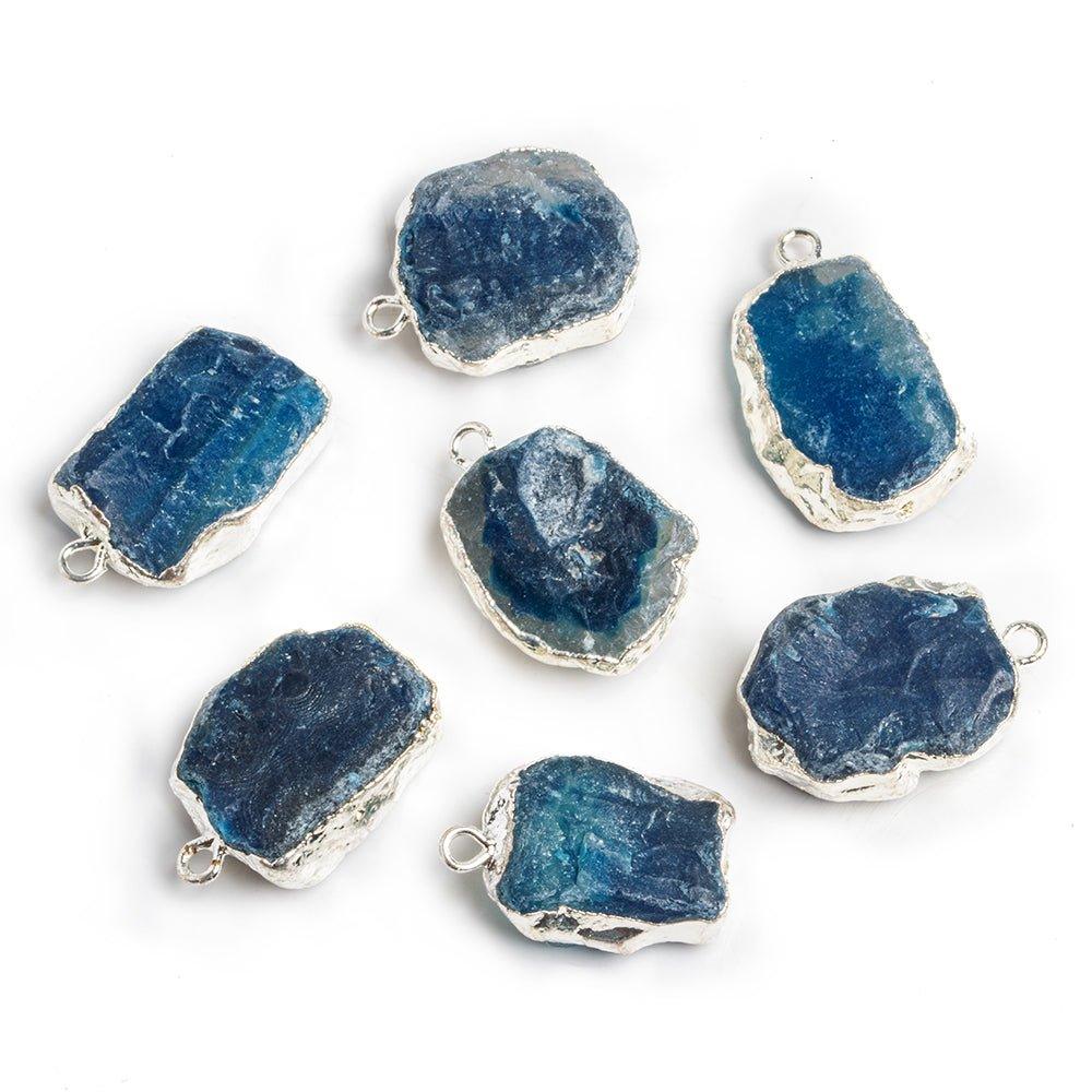 Silver Leafed Hammer Faceted Agate Pendant 1 Piece - The Bead Traders