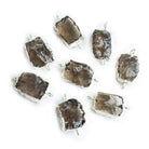 Silver Leafed Hammer Faceted Rectangle Connectors - Lot of 8 - The Bead Traders