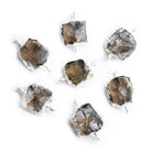 Silver Leafed Hammer Faceted Smoky Quartz Connectors - Lot of 7 - The Bead Traders