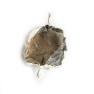 Silver Leafed Hammer Faceted Smoky Quartz Square Connector Bead 1 Piece - The Bead Traders