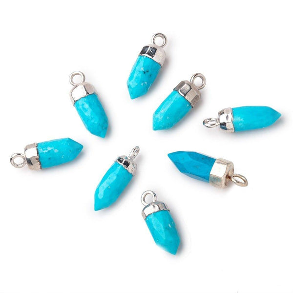 16x5mm Silver Leafed Howlite Spike Pendant 1 piece