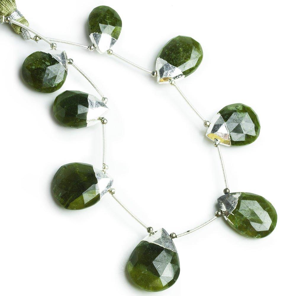 Silver Leafed Idocrase Pears & Hearts 8 pieces - The Bead Traders