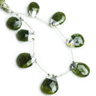 Silver Leafed Idocrase Pears & Hearts 8 pieces - The Bead Traders