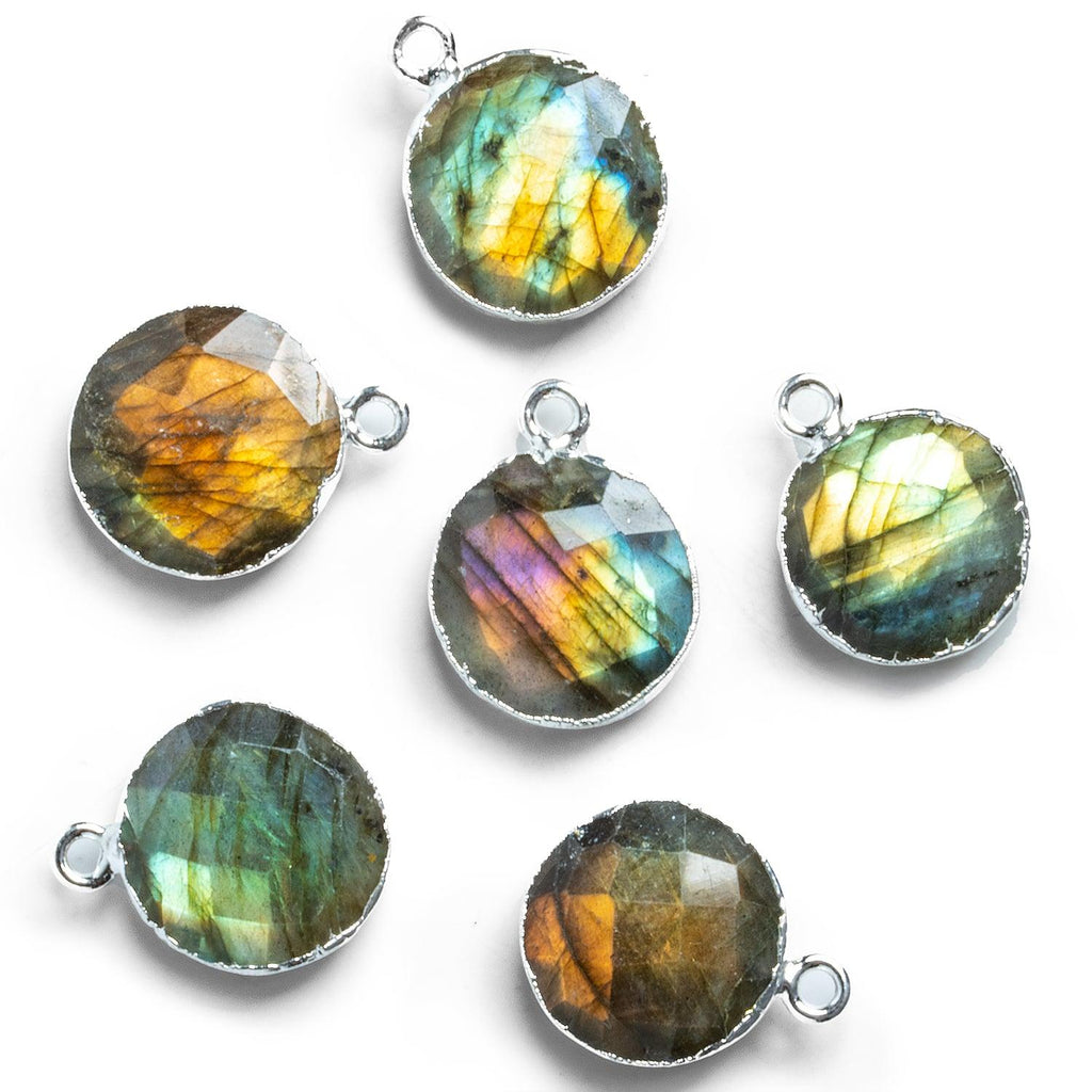 Silver Leafed Labradorite Coin Pendant 1 Piece - The Bead Traders