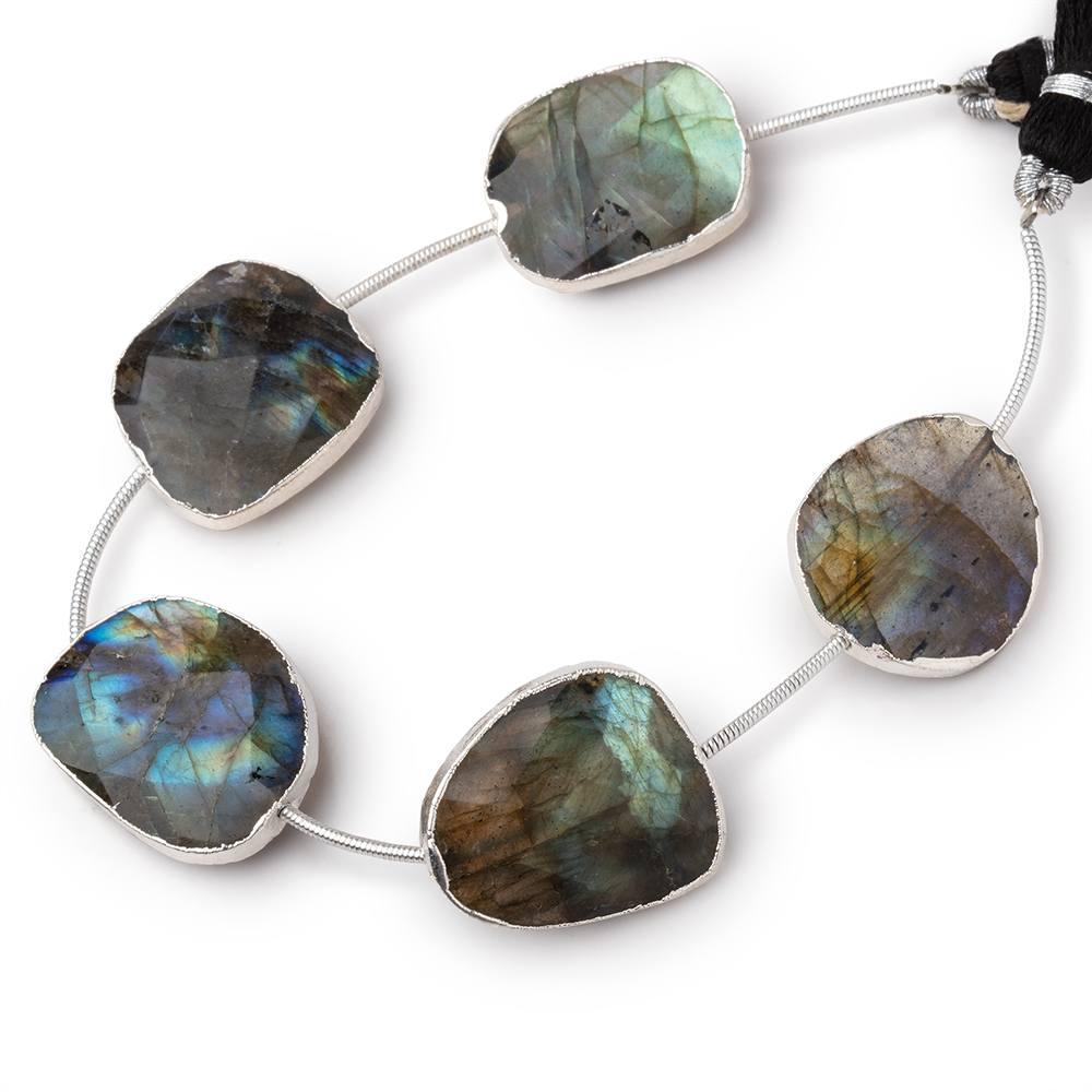 Silver Leafed Labradorite Faceted Nugget Strand 5 Beads - The Bead Traders