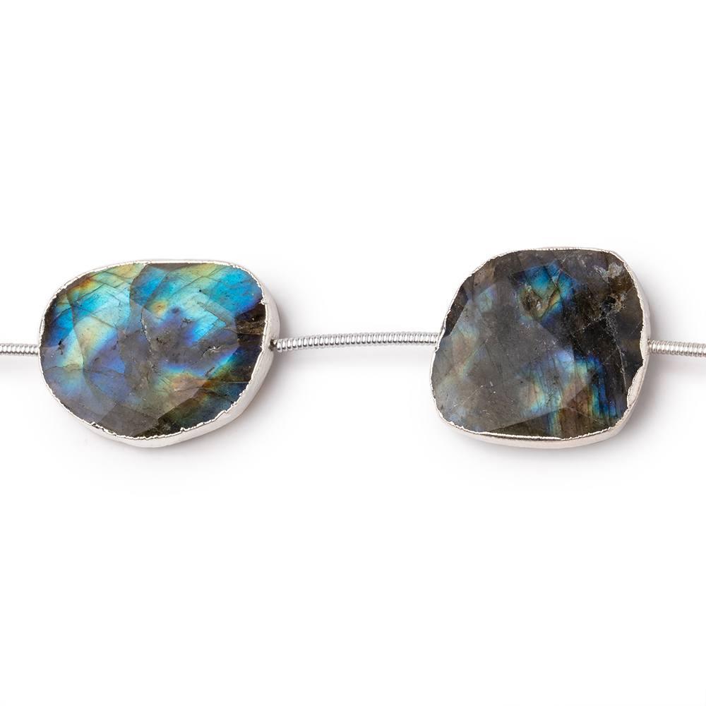 Silver Leafed Labradorite Faceted Nugget Strand 5 Beads - The Bead Traders