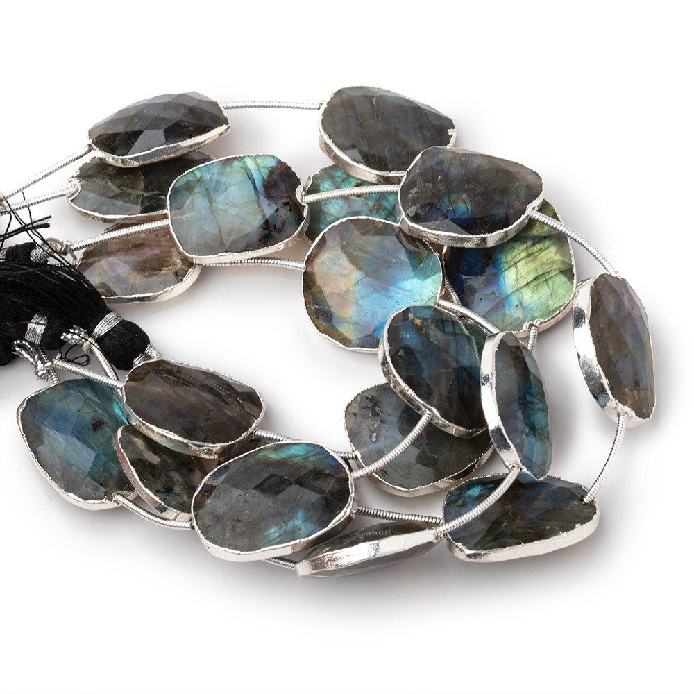Silver Leafed Labradorite Faceted Nugget Strand 5 Beads - The Bead Traders