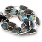 Silver Leafed Labradorite Faceted Nugget Strand 5 Beads - The Bead Traders