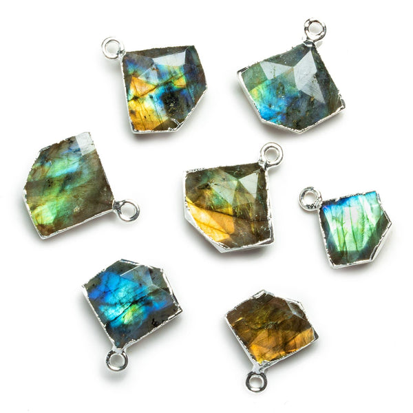 Silver Leafed Labradorite Pentagon Pendant 1 Piece