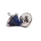 Silver Leafed Lapis Lazuli Pendulum Pendant 1 piece - The Bead Traders
