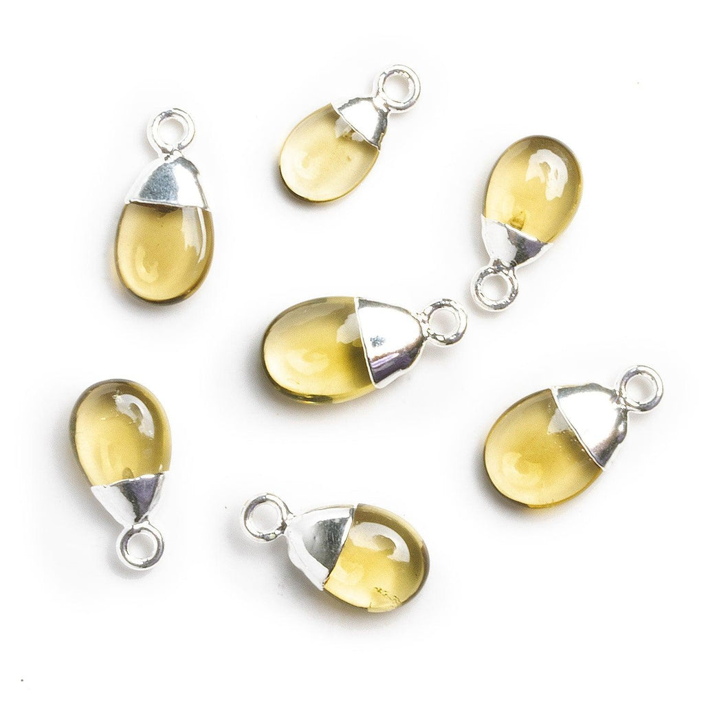 Silver Leafed Lemon Quartz Pear Pendant 1 Bead (M) - The Bead Traders