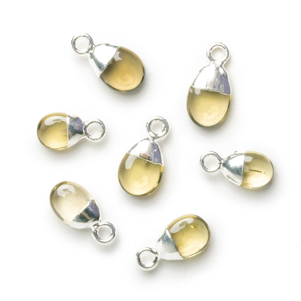 Silver Leafed Lemon Quartz Pear Pendant 1 Bead (S) - The Bead Traders