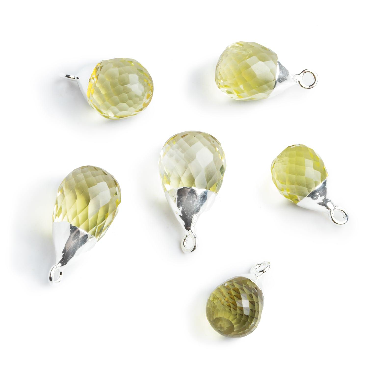 Silver Leafed Lemon Quartz Teardrop Pendant 1 Piece - The Bead Traders