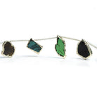Silver Leafed Multi Color Tourmaline Slices 8 pieces - The Bead Traders