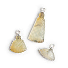 Silver Leafed Peruvian Opal Carved Pendants - Lot of 3 - The Bead Traders