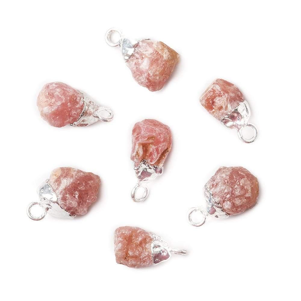 Silver Leafed Pink Tourmaline Natural Crystal Pendant 1 Piece - The Bead Traders