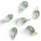Silver Leafed Prasiolite Teardrop Pendant 1 Piece - The Bead Traders