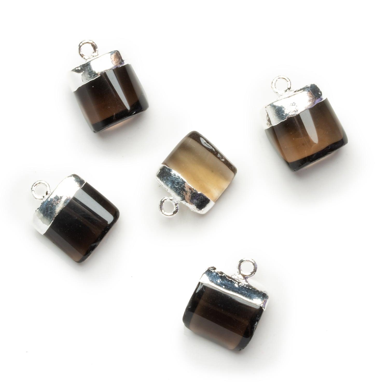 Silver Leafed Smoky Quartz Brush Twist Pendant 1 Bead (L) - The Bead Traders