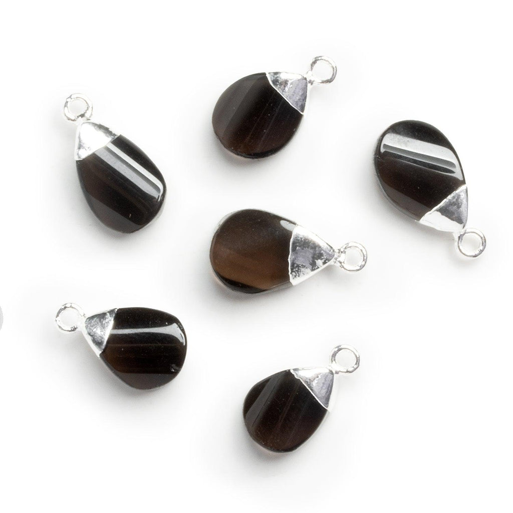 Silver Leafed Smoky Quartz Twists 1 Pendant (L) - The Bead Traders