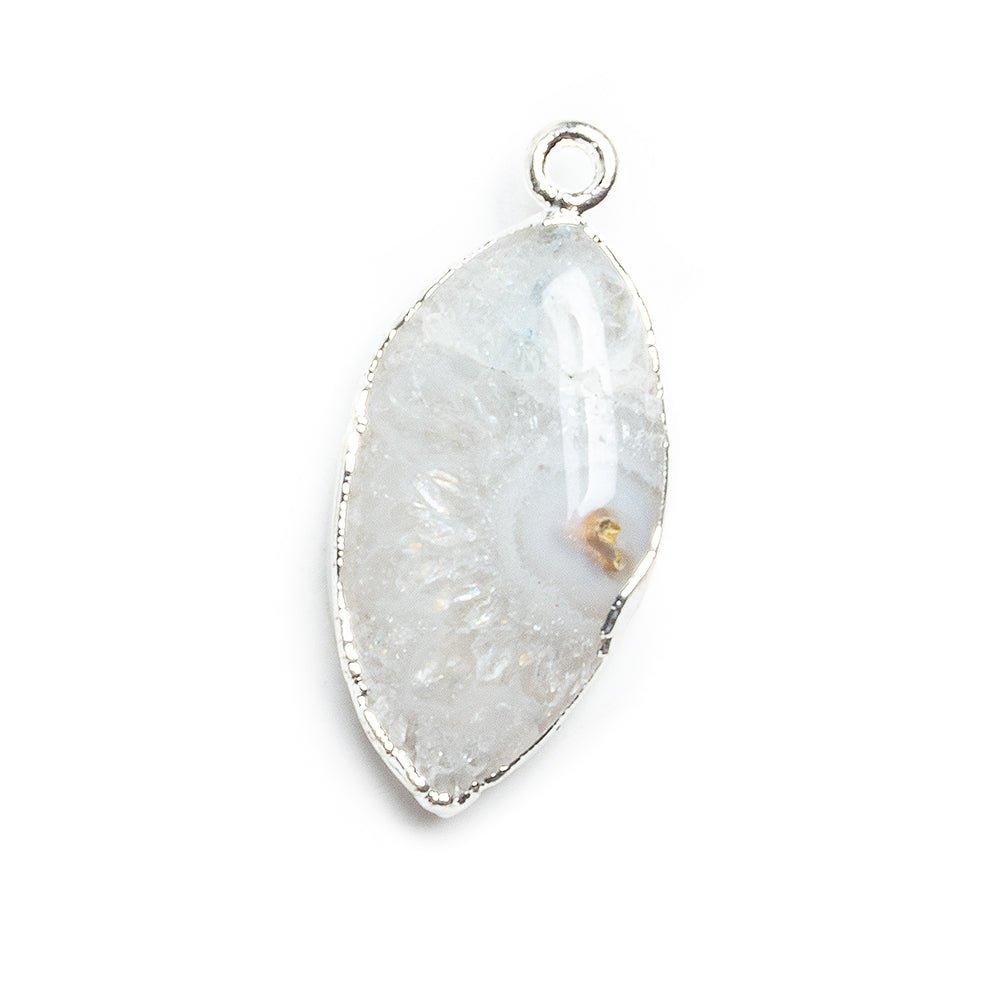 Silver Leafed Solar Quartz Marquise Pendant 1 Piece - The Bead Traders