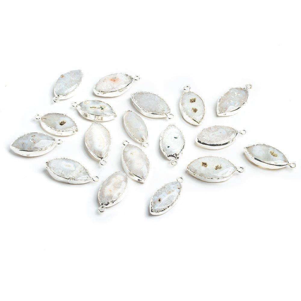 Silver Leafed Solar Quartz Marquise Pendant 1 Piece - The Bead Traders