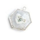 Silver Leafed Solar Quartz Plain Hexagon Pendant 1 Piece - The Bead Traders