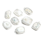 Silver Leafed Solar Quartz Plain Rectangle Pendant 1 Piece - The Bead Traders